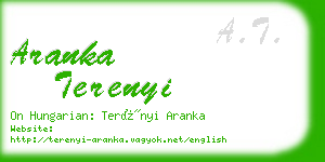 aranka terenyi business card